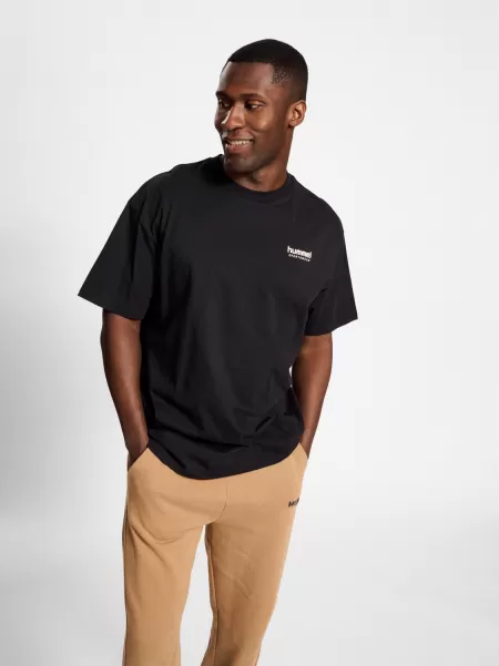Men Hummel T-Shirts Black Hmllgc Nate T-Shirt