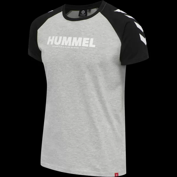 Men T-Shirts Hmllegacy Blocked T-Shirt Grey Melange Hummel