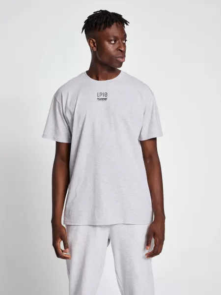 T-Shirts Light Grey Melange Hummel Men Hmllp10 Boxy T-Shirt
