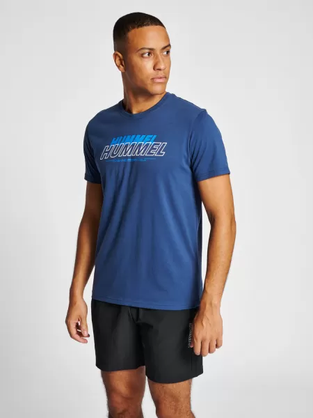 Hummel Hmlte Jeff Cotton T-Shirt Insignia Blue T-Shirts Men