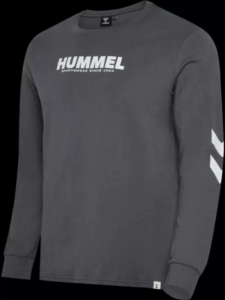 Hmllegacy T-Shirt L/S Plus Hummel T-Shirts Blackened Pearl Men