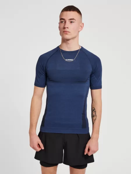 Hummel Men Hmlte Mike Seamless T-Shirt Insignia Blue T-Shirts