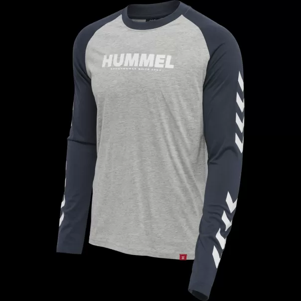 Hmllegacy Blocked T-Shirt L/S Blue Nights Men T-Shirts Hummel