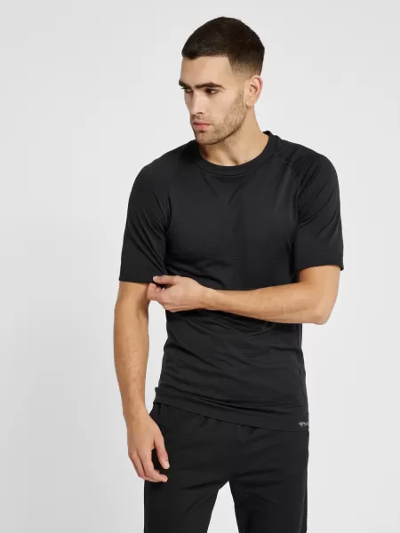 Men Hummel T-Shirts Black Hmlstroke Seamless T-Shirt