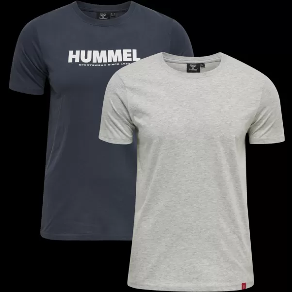 T-Shirts Hummel Men Grey Melange Hmllegacy 2-Pack T-Shirt