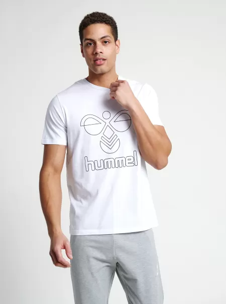 Men White Hmlpeter T-Shirt S/S T-Shirts Hummel