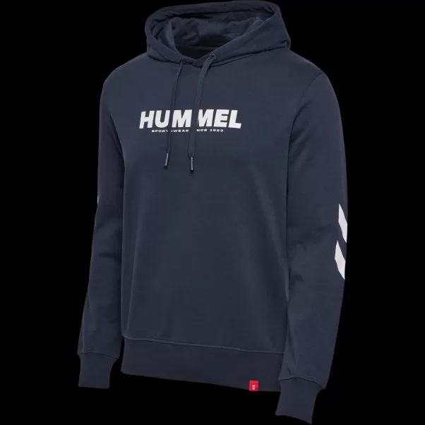Hmllegacy Logo Hoodie Plus Blue Nights Hummel Men Hoodies And Sweatshirts