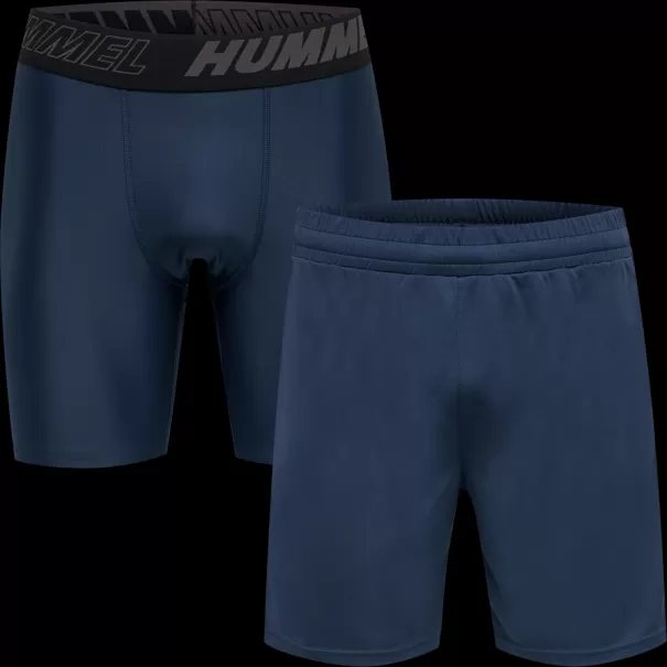 Men Hmlte Topaz 2-Pack Shorts Set Insignia Blue Base Layers Hummel