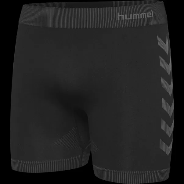 Black Hummel First Seamless Short Tights Men Base Layers