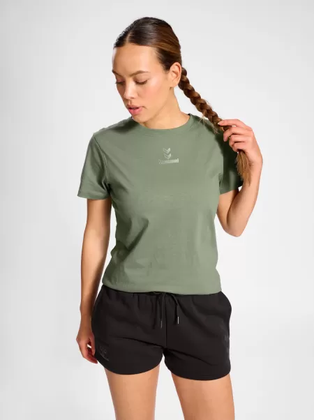 Women Hmlactive Chevrons Co Tee S/S Woman Hummel Dark Denim T-Shirts