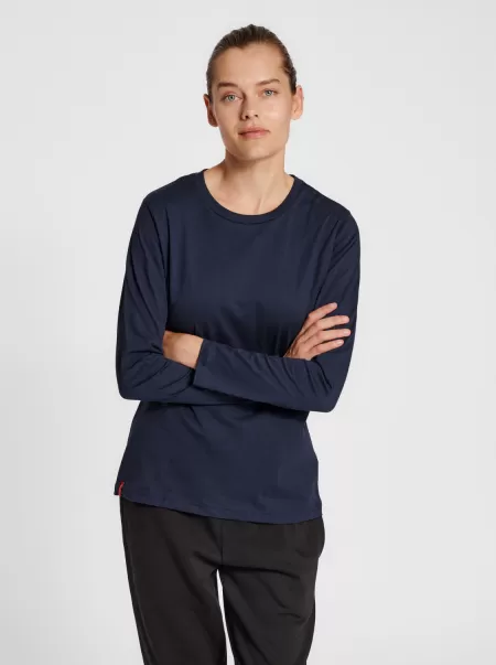 Hmlred Basic T-Shirt L/S Woman Hummel Women T-Shirts Blue Coral