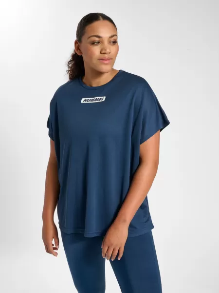 T-Shirts Hmlte Curvy Loose T-Shirt Plus Women Hummel Black Melange