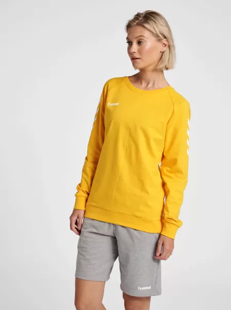 Women Grey Melange Hoodies And Sweatshirts Hmlgo Cotton Sweatshirt Woman Hummel