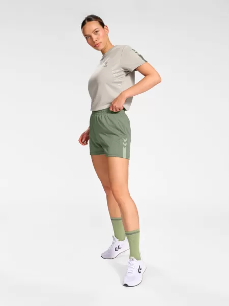 Hmlactive Pl Shorts Woman Women Grey Melange Shorts Hummel