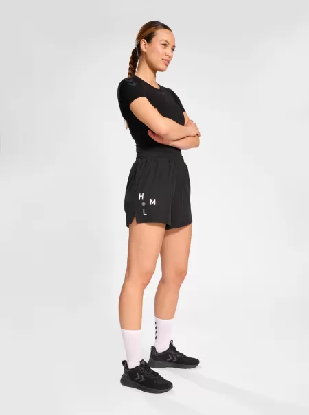 Hmlactive Court Wov Shorts Woman Women Black Melange Hummel Shorts