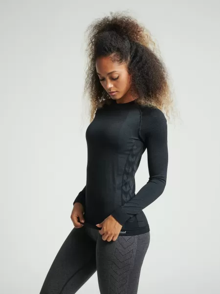 Women Black Yoga Hummel Hmlclea Seamless T-Shirt L/S